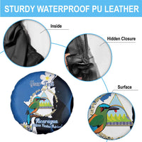 Personalized Nicaragua Independence Day Spare Tire Cover Nicaraguan Guardabarranco Mix Sacuanjoche Flowers - Wonder Print Shop