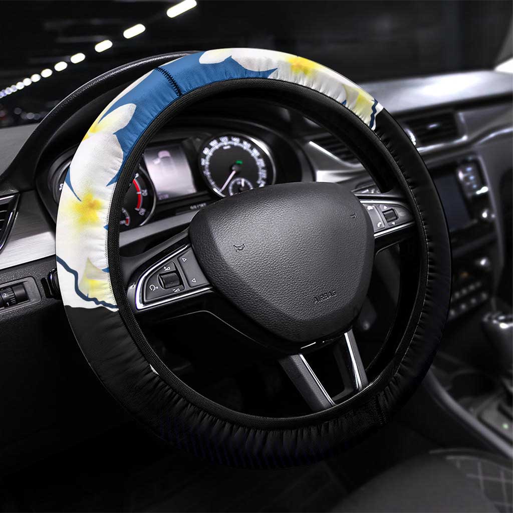 Nicaragua Independence Day Steering Wheel Cover Nicaraguan Guardabarranco Mix Sacuanjoche Flowers - Wonder Print Shop