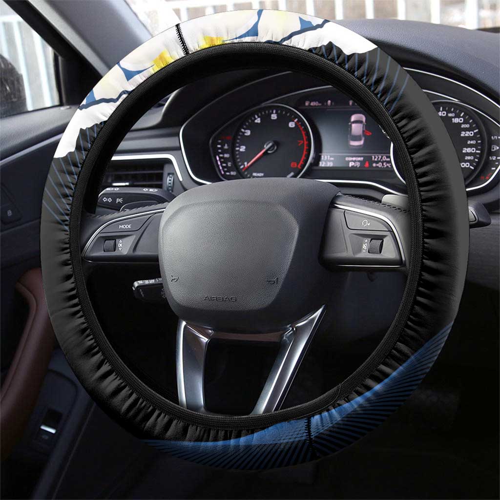 Nicaragua Independence Day Steering Wheel Cover Nicaraguan Guardabarranco Mix Sacuanjoche Flowers - Wonder Print Shop