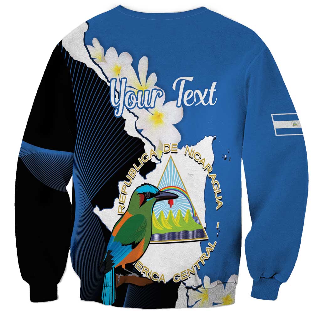 Personalized Nicaragua Independence Day Sweatshirt Nicaraguan Guardabarranco Mix Sacuanjoche Flowers - Wonder Print Shop
