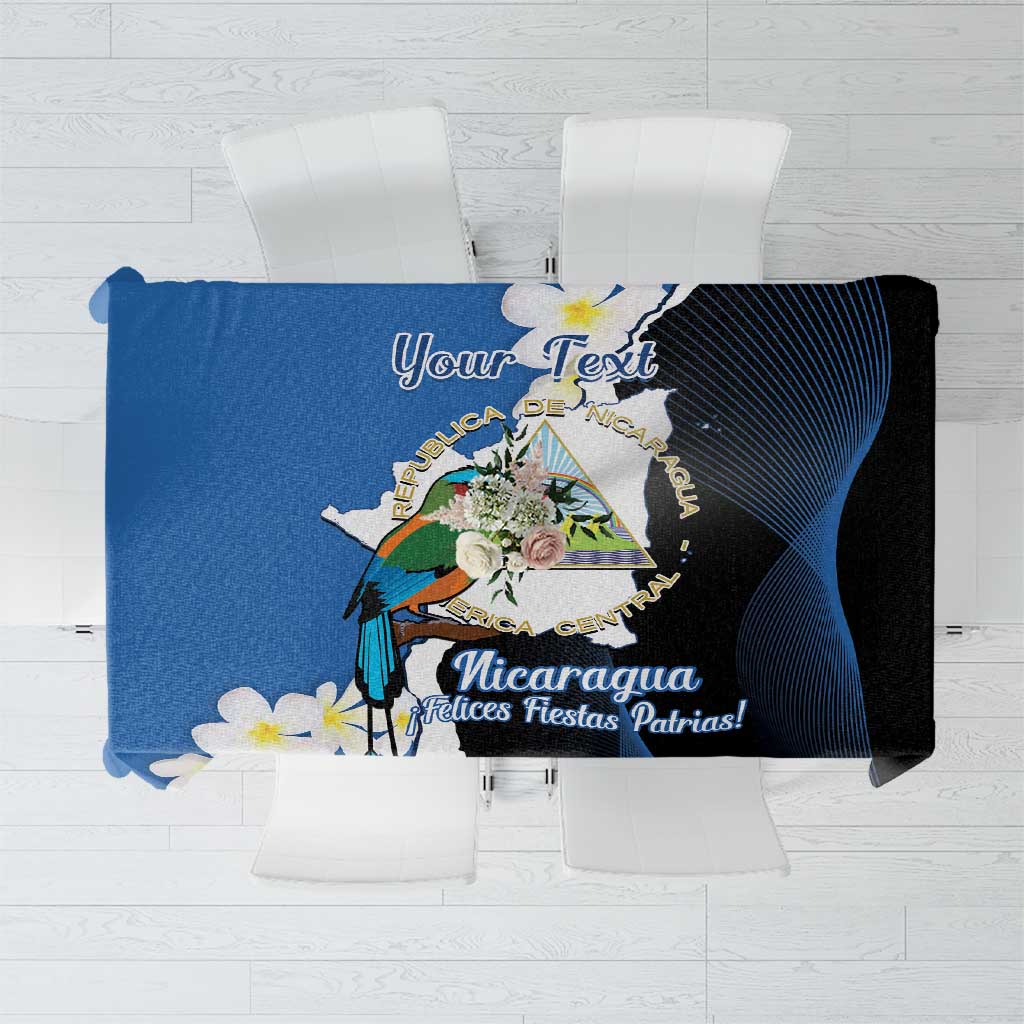 Personalized Nicaragua Independence Day Tablecloth Nicaraguan Guardabarranco Mix Sacuanjoche Flowers - Wonder Print Shop