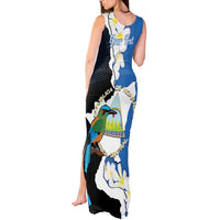 Personalized Nicaragua Independence Day Tank Maxi Dress Nicaraguan Guardabarranco Mix Sacuanjoche Flowers - Wonder Print Shop