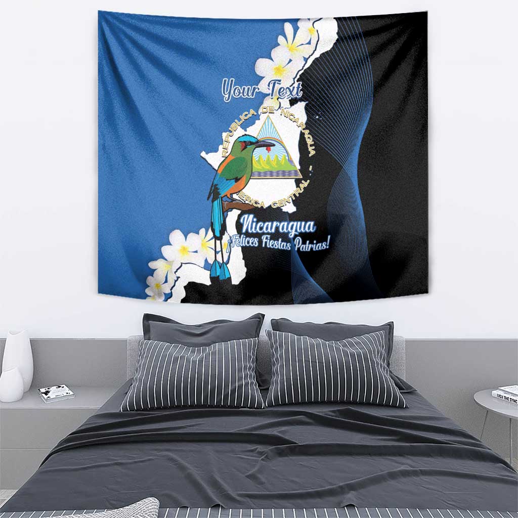 Personalized Nicaragua Independence Day Tapestry Nicaraguan Guardabarranco Mix Sacuanjoche Flowers - Wonder Print Shop