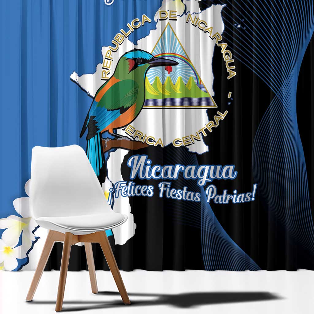 Personalized Nicaragua Independence Day Window Curtain Nicaraguan Guardabarranco Mix Sacuanjoche Flowers - Wonder Print Shop