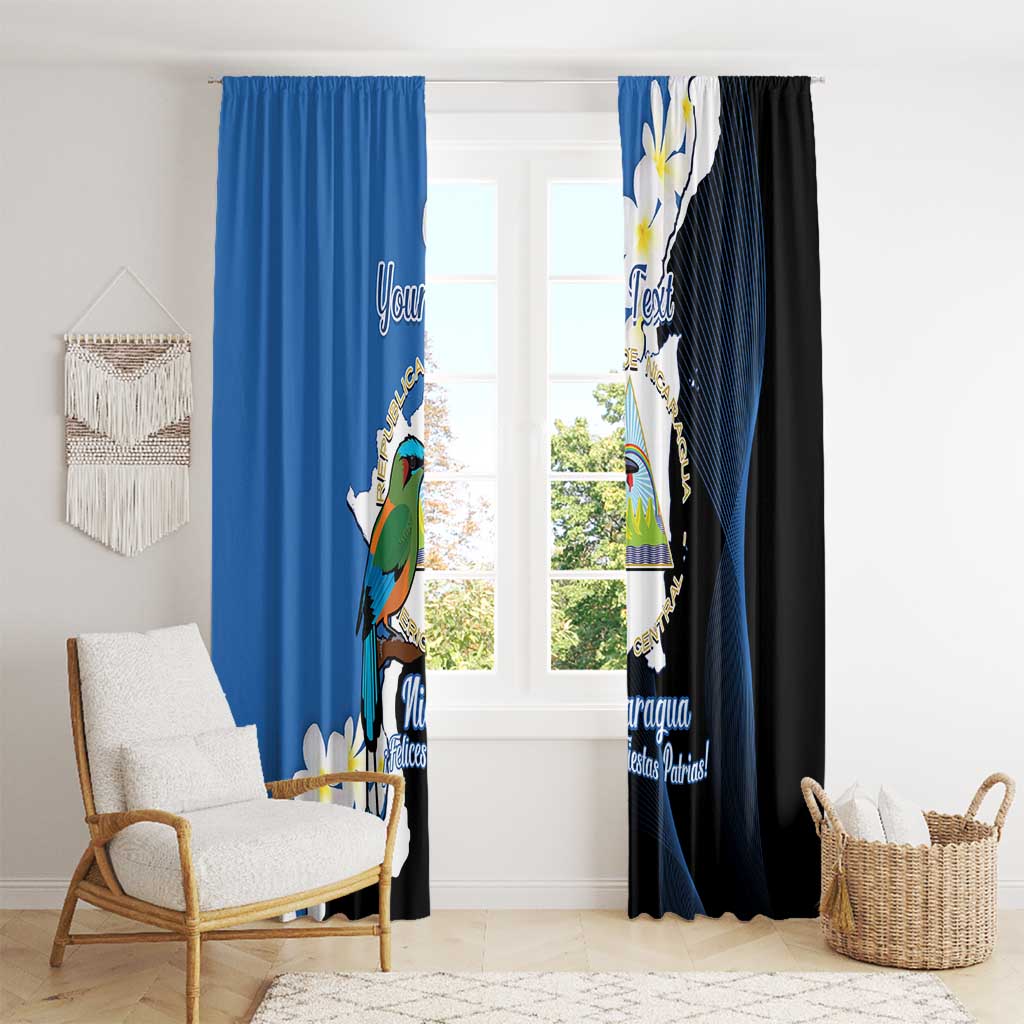 Personalized Nicaragua Independence Day Window Curtain Nicaraguan Guardabarranco Mix Sacuanjoche Flowers - Wonder Print Shop