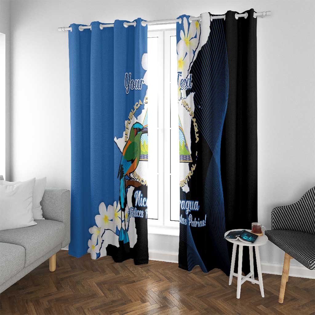 Personalized Nicaragua Independence Day Window Curtain Nicaraguan Guardabarranco Mix Sacuanjoche Flowers - Wonder Print Shop