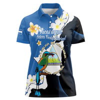 Personalized Nicaragua Independence Day Women Polo Shirt Nicaraguan Guardabarranco Mix Sacuanjoche Flowers - Wonder Print Shop