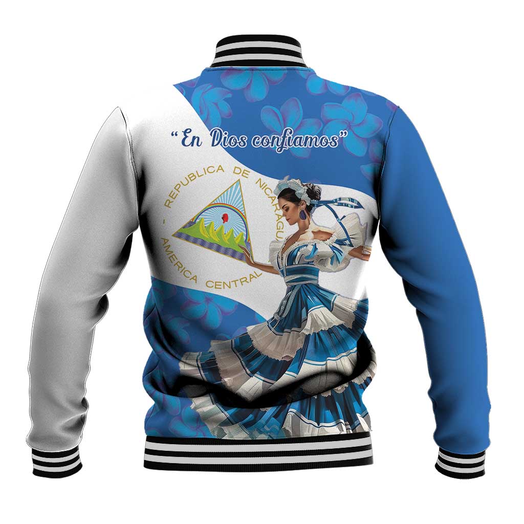 Felices Fiestas Patrias Nicaragua Baseball Jacket Bailes Nicaraguan Girl - Wonder Print Shop