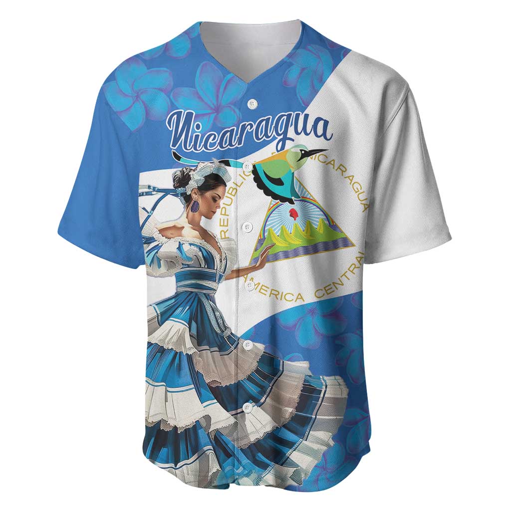 Felices Fiestas Patrias Nicaragua Baseball Jersey Bailes Nicaraguan Girl - Wonder Print Shop