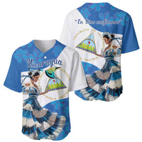 Felices Fiestas Patrias Nicaragua Baseball Jersey Bailes Nicaraguan Girl - Wonder Print Shop