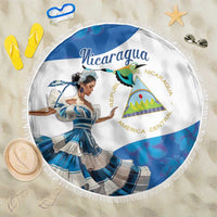 Felices Fiestas Patrias Nicaragua Beach Blanket Bailes Nicaraguan Girl - Wonder Print Shop