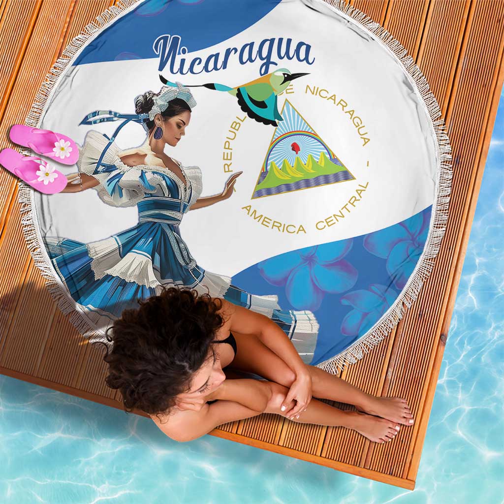 Felices Fiestas Patrias Nicaragua Beach Blanket Bailes Nicaraguan Girl - Wonder Print Shop