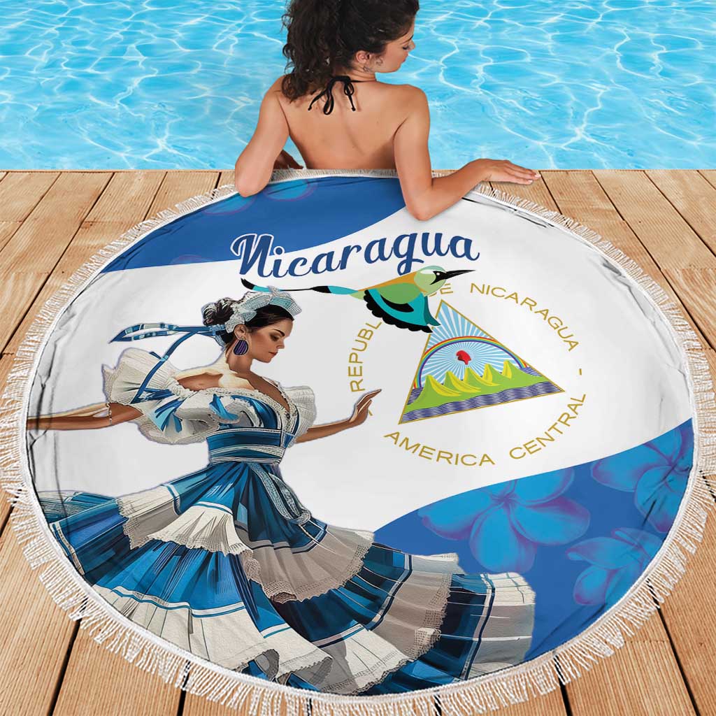Felices Fiestas Patrias Nicaragua Beach Blanket Bailes Nicaraguan Girl - Wonder Print Shop