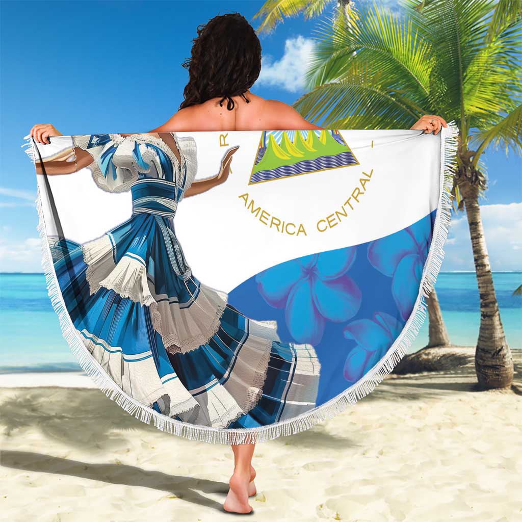 Felices Fiestas Patrias Nicaragua Beach Blanket Bailes Nicaraguan Girl - Wonder Print Shop
