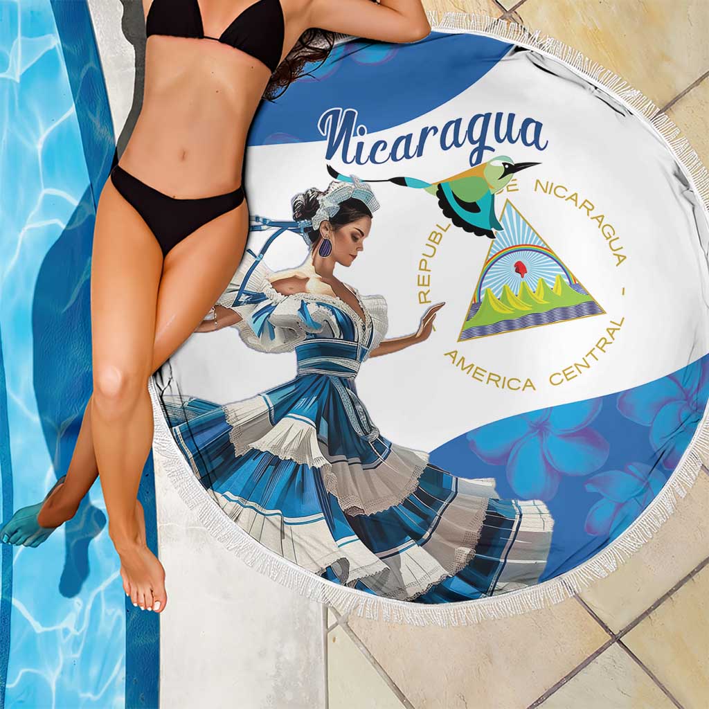Felices Fiestas Patrias Nicaragua Beach Blanket Bailes Nicaraguan Girl - Wonder Print Shop
