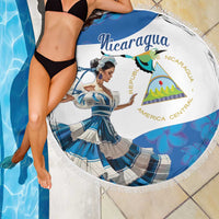 Felices Fiestas Patrias Nicaragua Beach Blanket Bailes Nicaraguan Girl - Wonder Print Shop