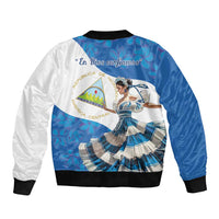Felices Fiestas Patrias Nicaragua Bomber Jacket Bailes Nicaraguan Girl - Wonder Print Shop