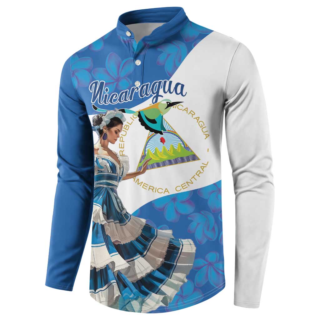 Felices Fiestas Patrias Nicaragua Button Sweatshirt Bailes Nicaraguan Girl - Wonder Print Shop