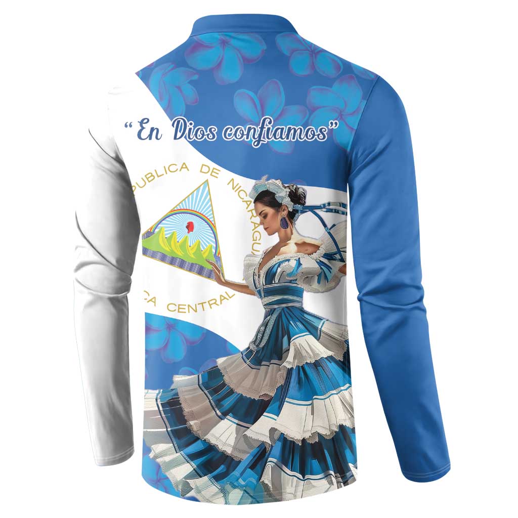 Felices Fiestas Patrias Nicaragua Button Sweatshirt Bailes Nicaraguan Girl - Wonder Print Shop