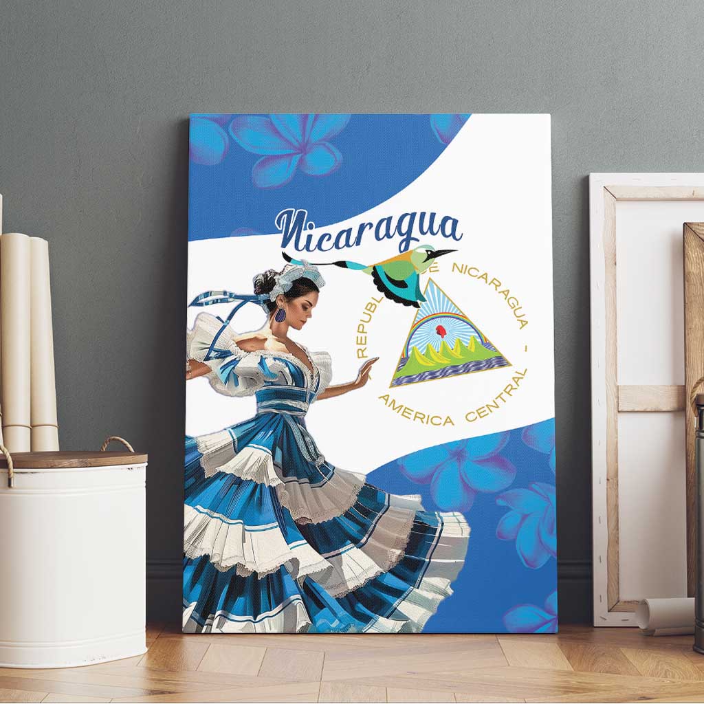 Felices Fiestas Patrias Nicaragua Canvas Wall Art Bailes Nicaraguan Girl - Wonder Print Shop