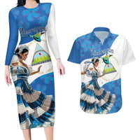 Felices Fiestas Patrias Nicaragua Couples Matching Long Sleeve Bodycon Dress and Hawaiian Shirt Bailes Nicaraguan Girl - Wonder Print Shop