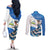 Felices Fiestas Patrias Nicaragua Couples Matching Off The Shoulder Long Sleeve Dress and Long Sleeve Button Shirt Bailes Nicaraguan Girl