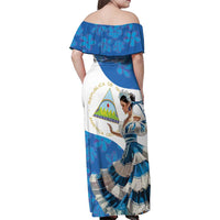 Felices Fiestas Patrias Nicaragua Family Matching Off Shoulder Maxi Dress and Hawaiian Shirt Bailes Nicaraguan Girl - Wonder Print Shop