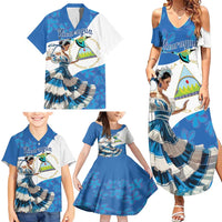 Felices Fiestas Patrias Nicaragua Family Matching Summer Maxi Dress and Hawaiian Shirt Bailes Nicaraguan Girl - Wonder Print Shop