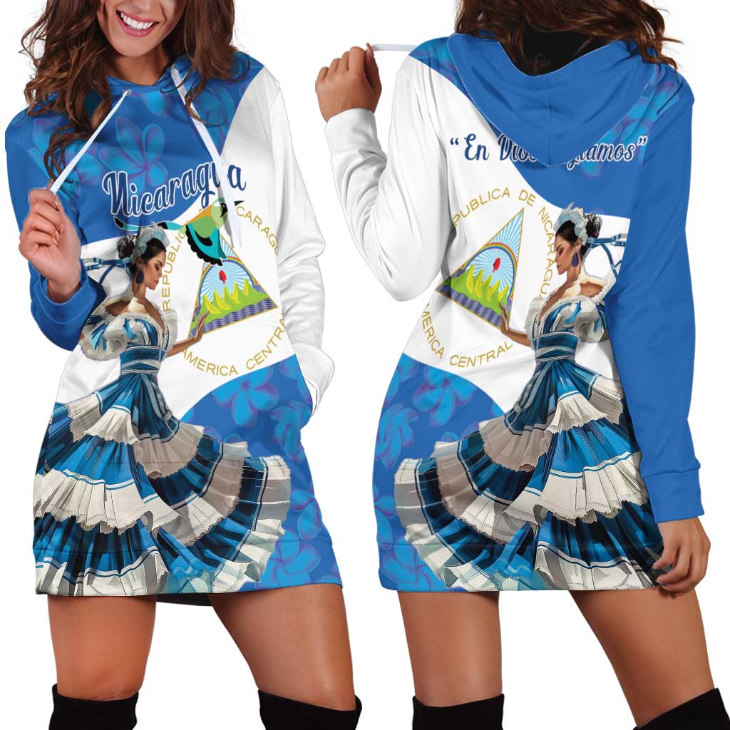 Felices Fiestas Patrias Nicaragua Hoodie Dress Bailes Nicaraguan Girl - Wonder Print Shop