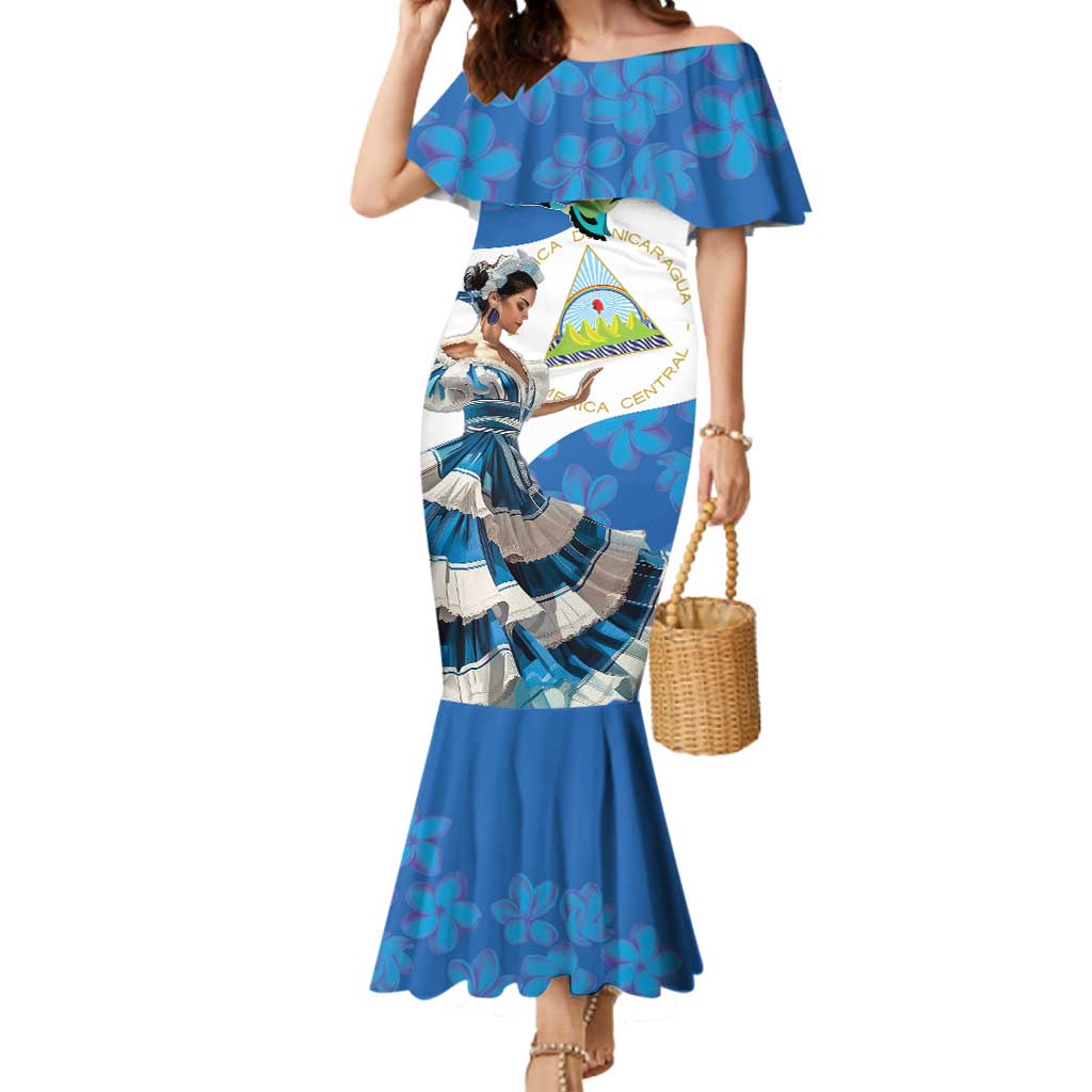 Felices Fiestas Patrias Nicaragua Mermaid Dress Bailes Nicaraguan Girl - Wonder Print Shop