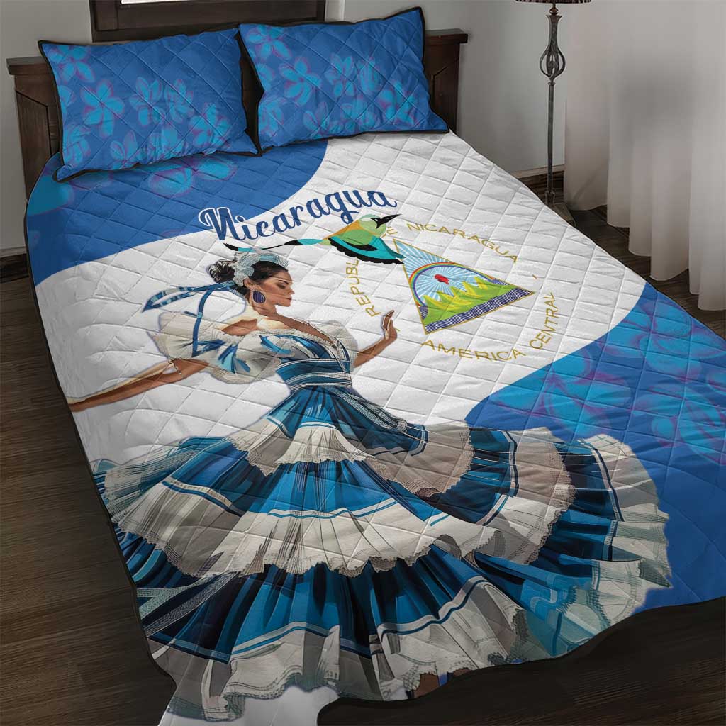Felices Fiestas Patrias Nicaragua Quilt Bed Set Bailes Nicaraguan Girl - Wonder Print Shop