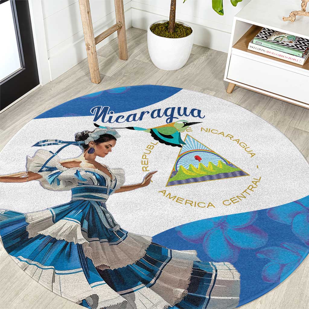 Felices Fiestas Patrias Nicaragua Round Carpet Bailes Nicaraguan Girl