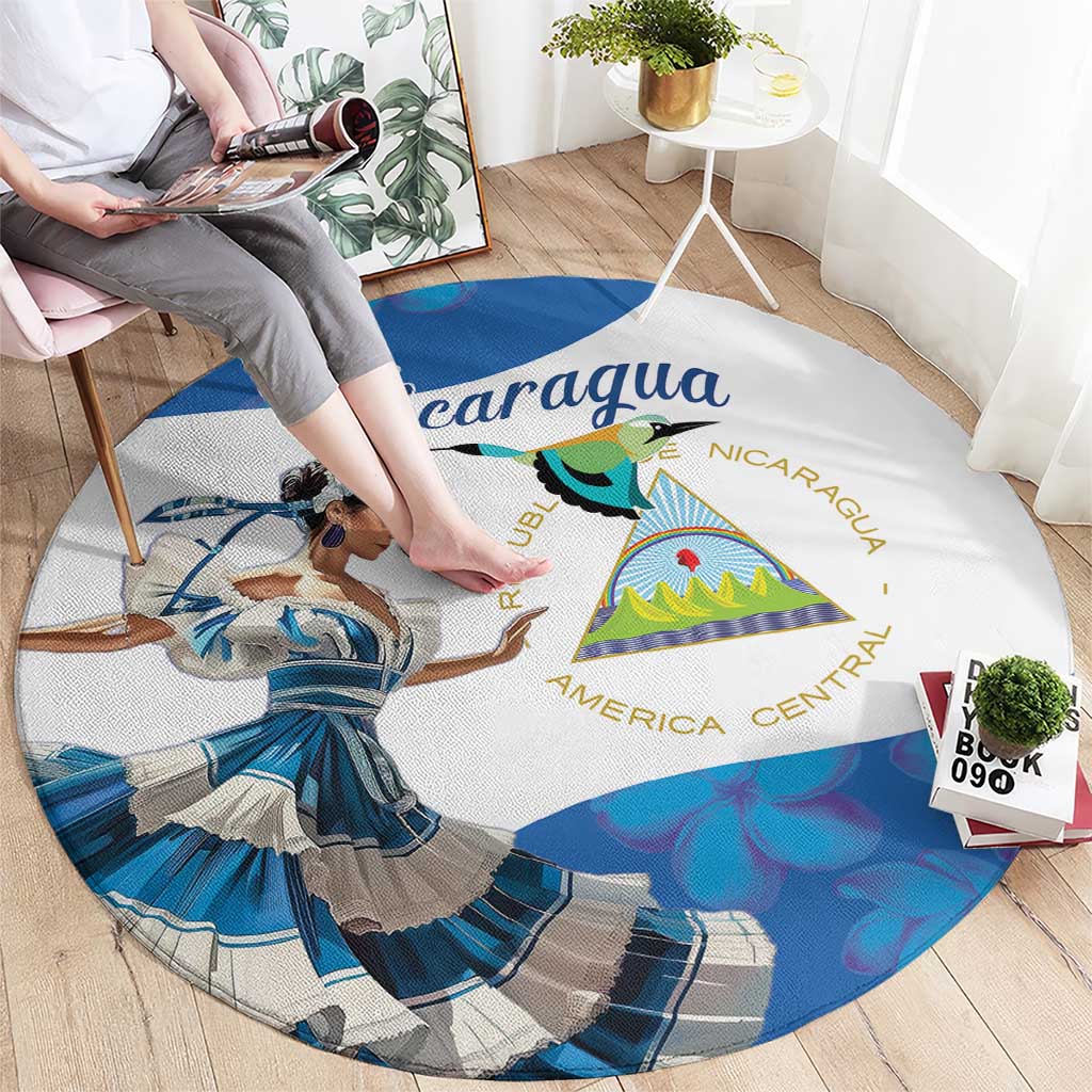 Felices Fiestas Patrias Nicaragua Round Carpet Bailes Nicaraguan Girl