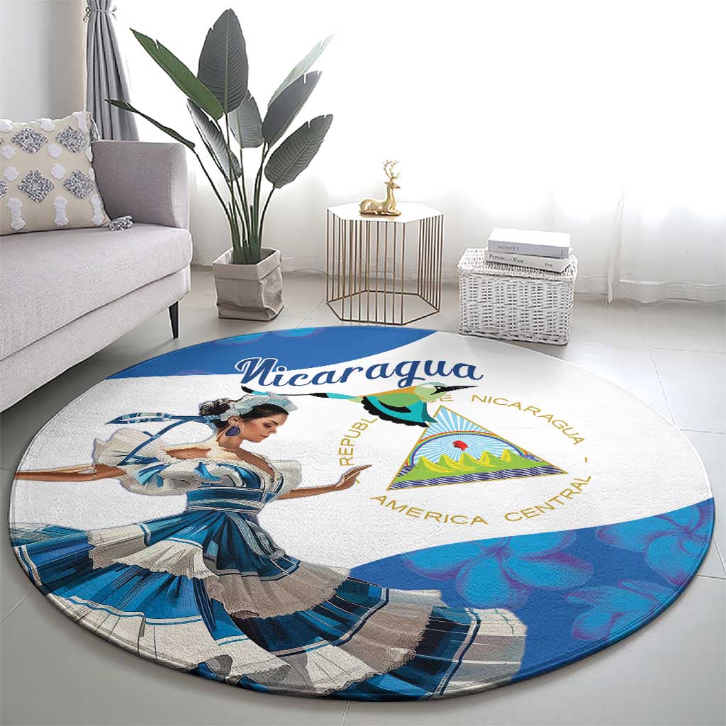 Felices Fiestas Patrias Nicaragua Round Carpet Bailes Nicaraguan Girl