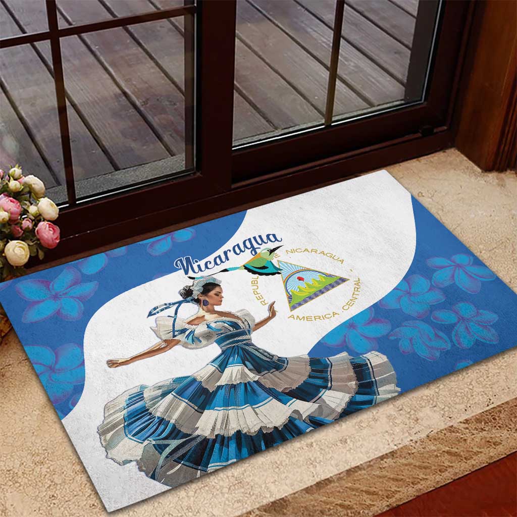 Felices Fiestas Patrias Nicaragua Rubber Doormat Bailes Nicaraguan Girl - Wonder Print Shop