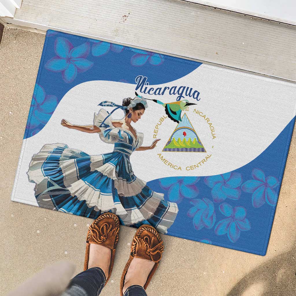Felices Fiestas Patrias Nicaragua Rubber Doormat Bailes Nicaraguan Girl - Wonder Print Shop