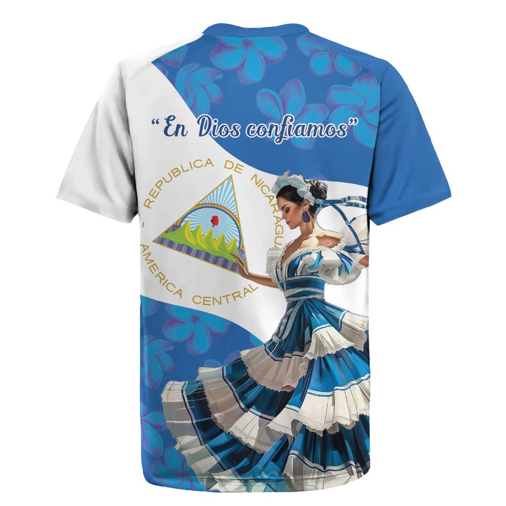 Felices Fiestas Patrias Nicaragua Rugby Jersey Bailes Nicaraguan Girl - Wonder Print Shop