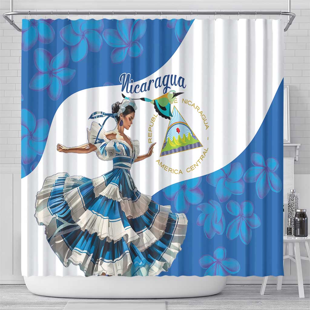 Felices Fiestas Patrias Nicaragua Shower Curtain Bailes Nicaraguan Girl