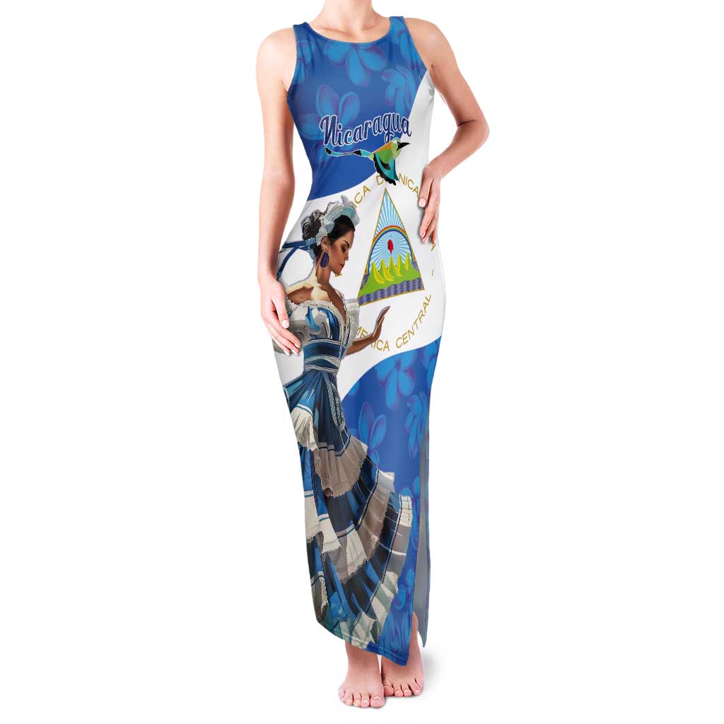 Felices Fiestas Patrias Nicaragua Tank Maxi Dress Bailes Nicaraguan Girl - Wonder Print Shop