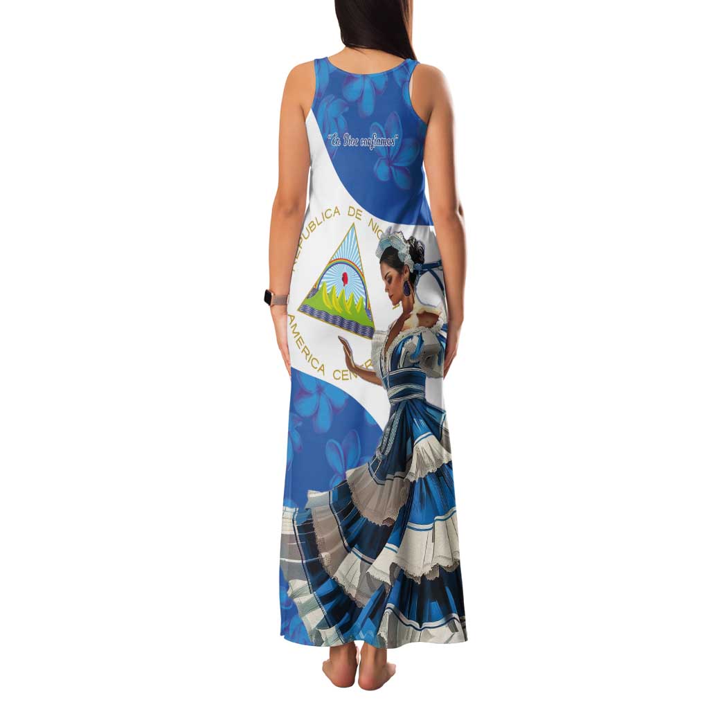 Felices Fiestas Patrias Nicaragua Tank Maxi Dress Bailes Nicaraguan Girl - Wonder Print Shop