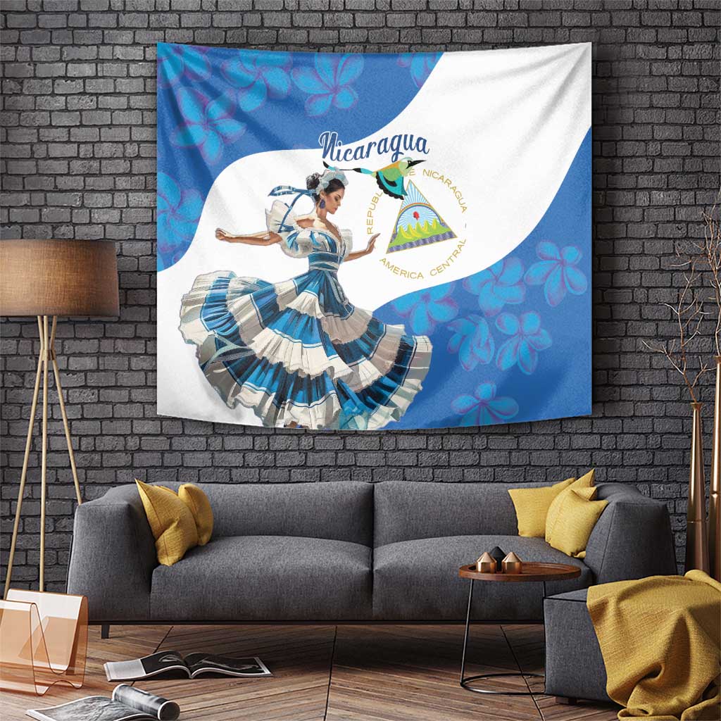 Felices Fiestas Patrias Nicaragua Tapestry Bailes Nicaraguan Girl - Wonder Print Shop