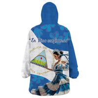 Felices Fiestas Patrias Nicaragua Wearable Blanket Hoodie Bailes Nicaraguan Girl - Wonder Print Shop