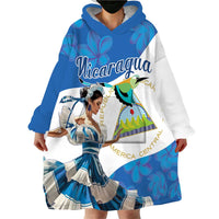 Felices Fiestas Patrias Nicaragua Wearable Blanket Hoodie Bailes Nicaraguan Girl - Wonder Print Shop