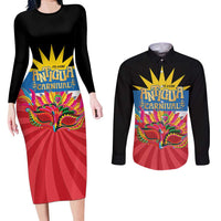 Antigua Carnival Couples Matching Long Sleeve Bodycon Dress and Long Sleeve Button Shirt Greatest Summer Festival Of Caribbean LT14