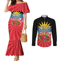 Antigua Carnival Couples Matching Mermaid Dress and Long Sleeve Button Shirt Greatest Summer Festival Of Caribbean LT14