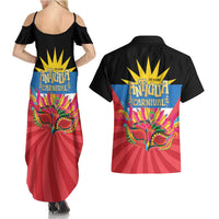 Antigua Carnival Couples Matching Summer Maxi Dress and Hawaiian Shirt Greatest Summer Festival Of Caribbean LT14