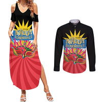 Antigua Carnival Couples Matching Summer Maxi Dress and Long Sleeve Button Shirt Greatest Summer Festival Of Caribbean LT14