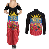 Antigua Carnival Couples Matching Summer Maxi Dress and Long Sleeve Button Shirt Greatest Summer Festival Of Caribbean LT14