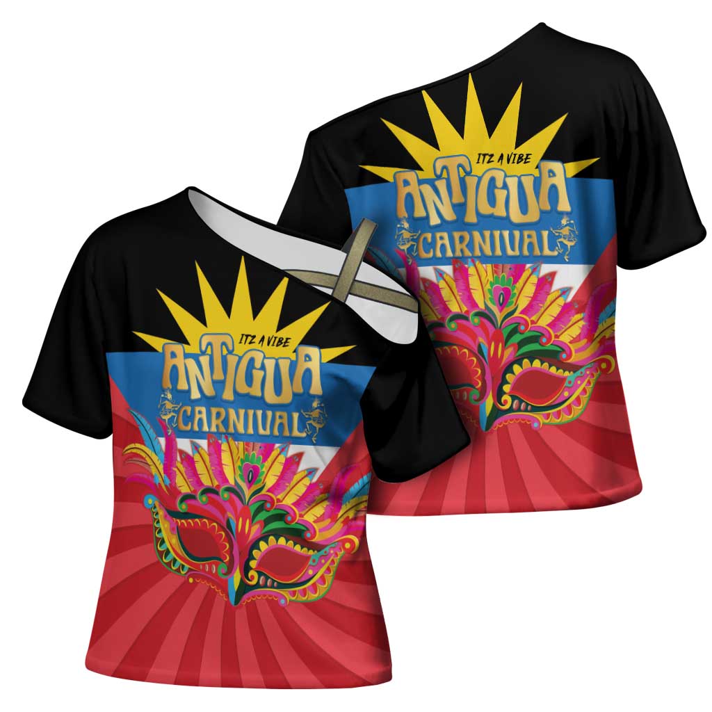 Antigua Carnival Cross Shoulder Shirt Greatest Summer Festival Of Caribbean - Wonder Print Shop