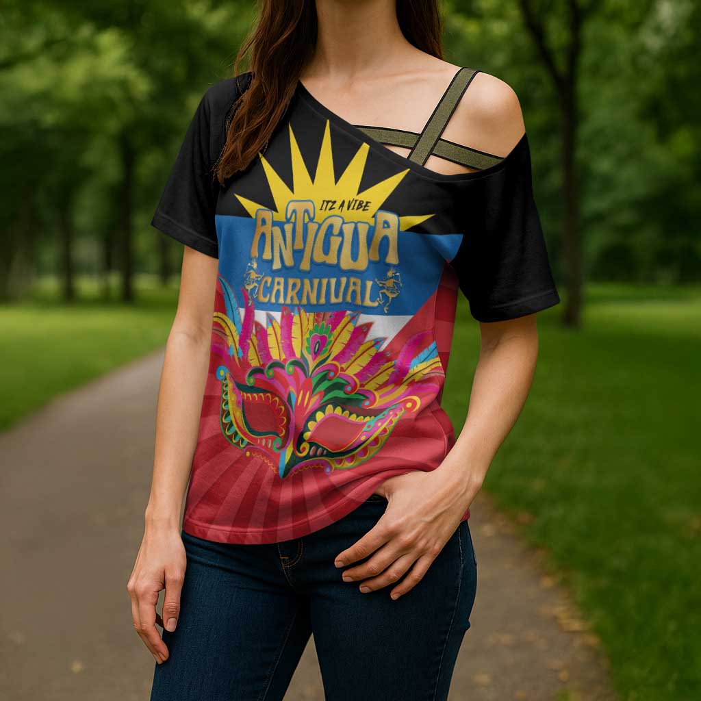 Antigua Carnival Cross Shoulder Shirt Greatest Summer Festival Of Caribbean - Wonder Print Shop